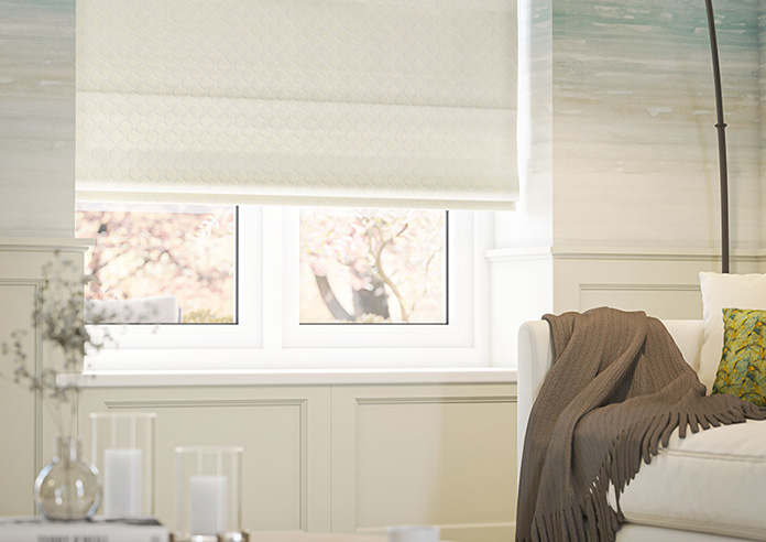 Galactica, Bone White - Motorised Roman Blind - Image 5